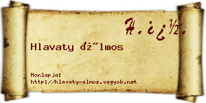 Hlavaty Álmos névjegykártya