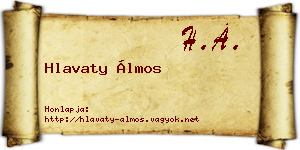 Hlavaty Álmos névjegykártya